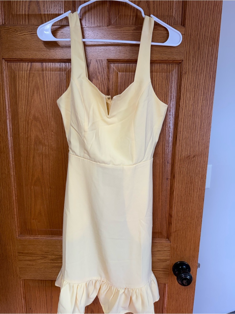 Yellow Sleeveless Ruffle-Hem Dress
